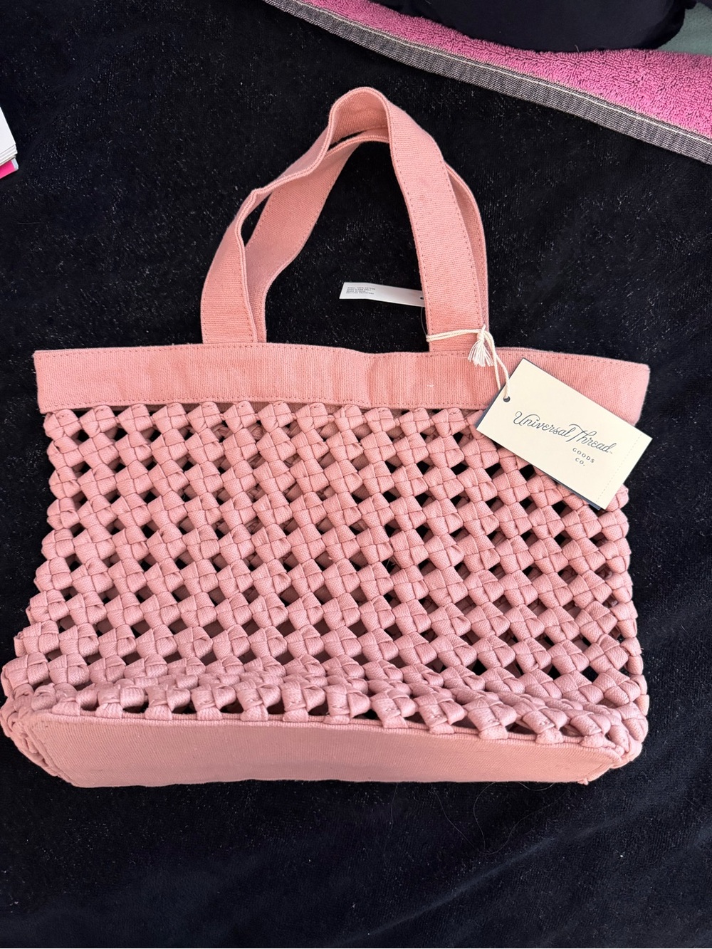 Universal Thread Rose Pink Woven Tote Bag